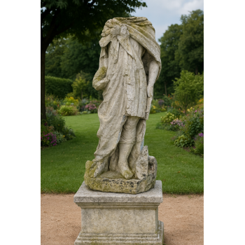 Statue of a man with a draped cape