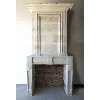 Directoire stone mantelpiece fireplace.