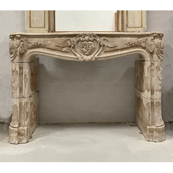 Louis XV stone fireplace