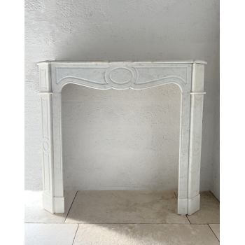 Pompadour white marble fireplace