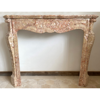 Louis XVI Breccia Nuvolata marble Pompadour fireplace