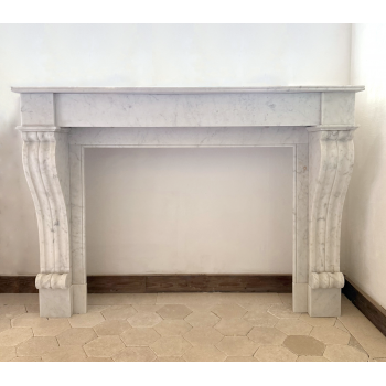Napoleon III white marble fireplace.
