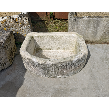 Bac demi-lune en pierre reconsitut&eacute;e