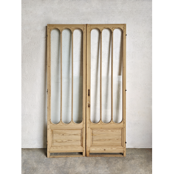 Paire de portes vitr&eacute;es bordelaises