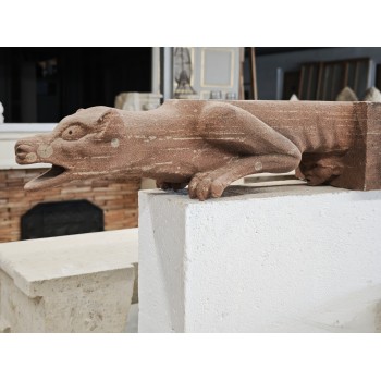 Part carved from red sandstone