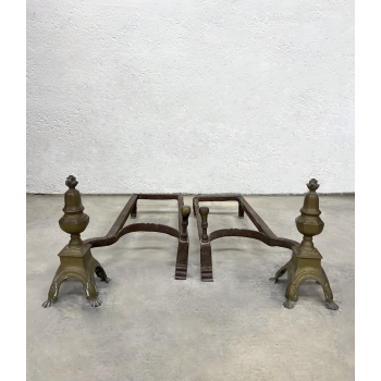 Paire de chenets en bronze