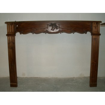 Low wood fireplace