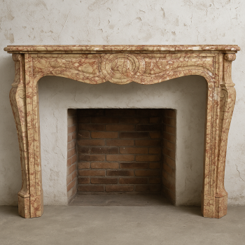 Cheminée en marbre Breccia Nuvolata Louis XVI