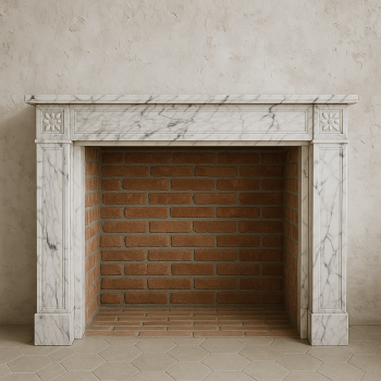 Cheminée en marbre blanc LXVI