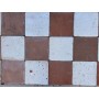 Damier ancien rouge et blanc 24 X 24
